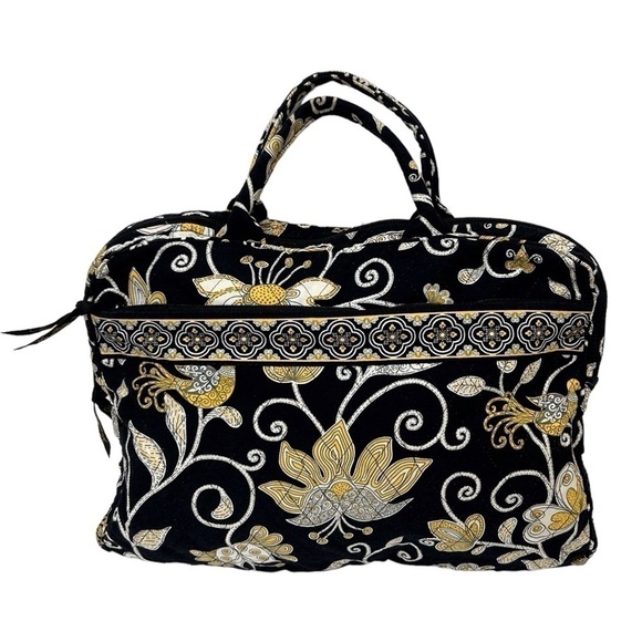 Vera Bradley Laptop/Tech Case Yellow Bird lack/Yellow/White EUC - Picture 1 of 7
